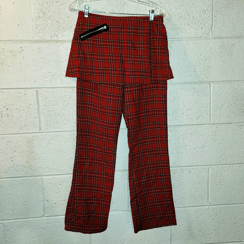 Vintage Hot Topic Plaid Pants with Skirt